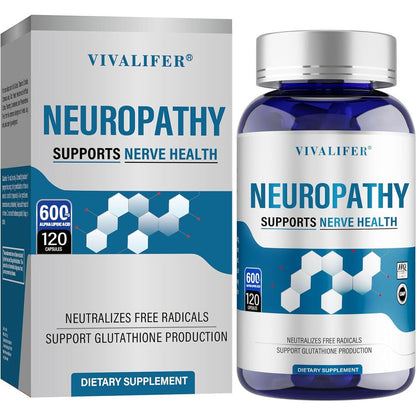 DQQI Nerve Savior for Neuropathy bottle front view showing 120 capsules label.