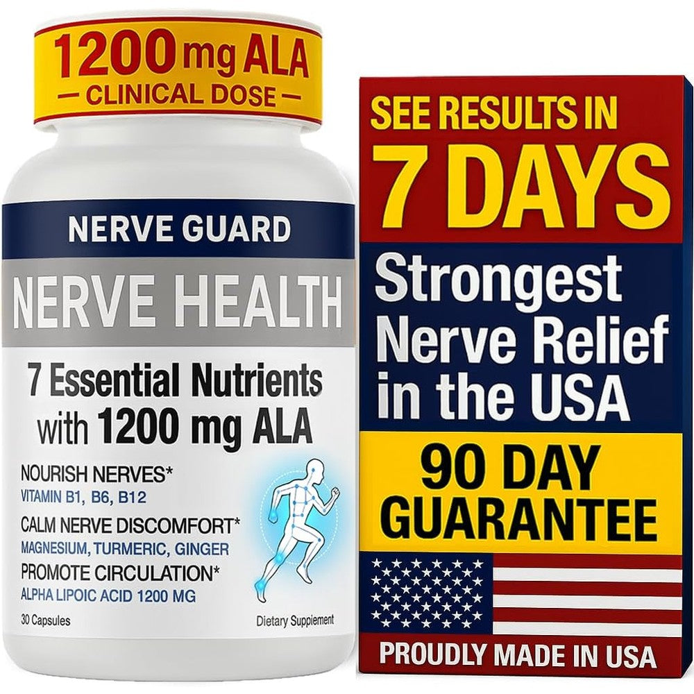 Nuturna Nerve Relief Neuropathy Sciatica Support Supplement front view showing bottle packaging
