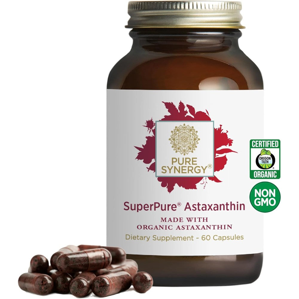 Pure Synergy SuperPure Astaxanthin Extract 60 Capsules front view bottle