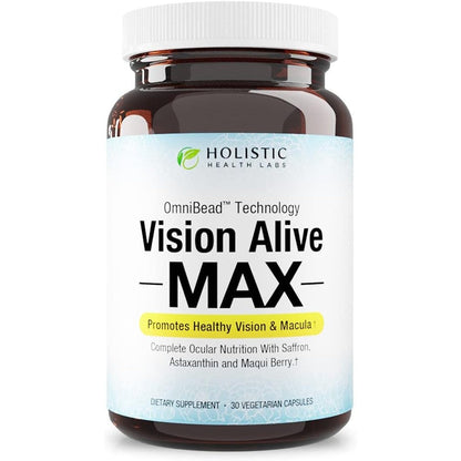 Holistic Health Labs Vision Alive Max bottle front view eye health supplement