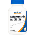 Nutricost Astaxanthin 6 Milligrams 120 Softgels front view bottle container