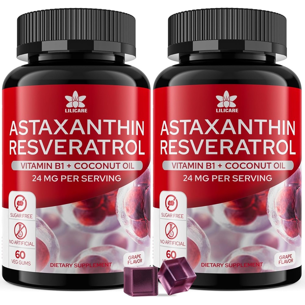 EnvyDeal astaxanthin supplements 24mg gummies front view bottle for healthy aging skin and eye health