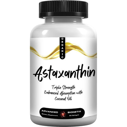 Advanced Bionetix Triple Strength AstaQuil Astaxanthin 60 softgels front packaging bottle for premium antioxidant support.