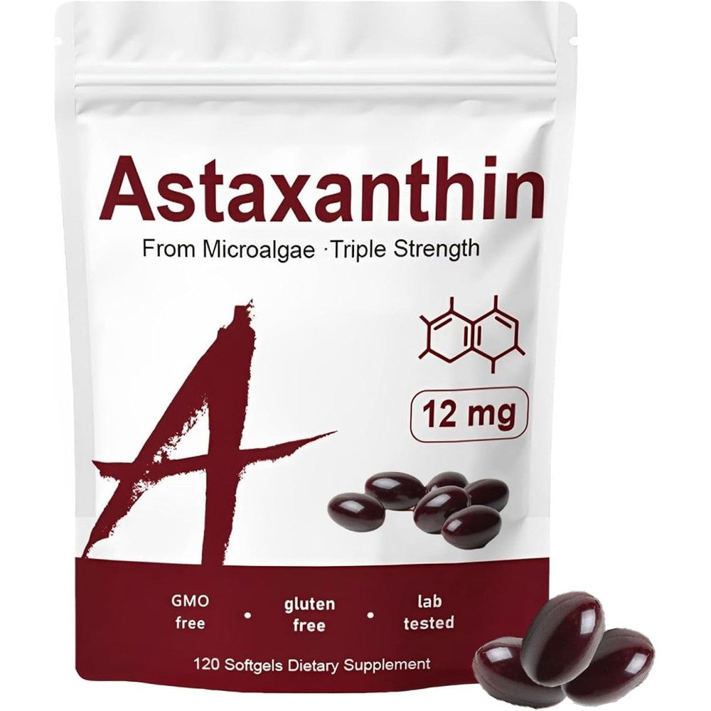 Rulviou Nitidissima Belano Astaxanthin 12mg front view package showcasing antioxidant benefits for skin and eye health