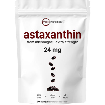 Micro Ingredients Astaxanthin 24mg pouch front view authentic USA import