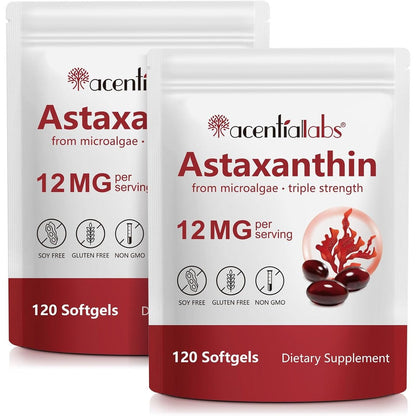 Body Juice Oil Zuzokkaha Astaxanthin 12mg front view showing premium antioxidant softgels packaging.