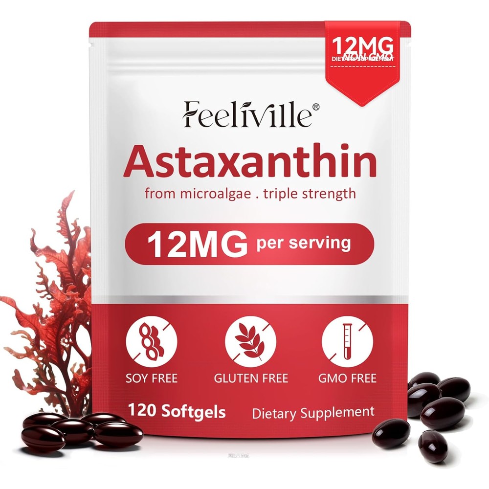 Leeylitdrag Astaxanthin 12mg 120 softgels bottle front view showcasing premium natural antioxidant label.