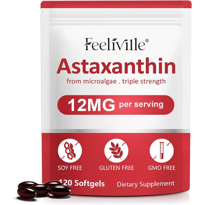 BOIUOITI Astaxanthin 12mg 120 softgels premium antioxidant supplement bottle front view