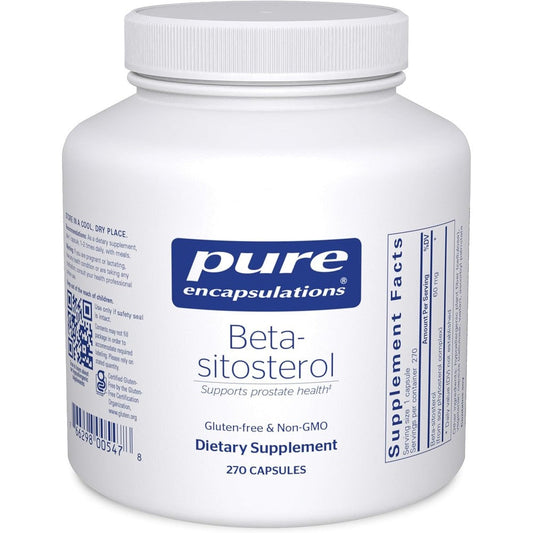 Pure Encapsulations Beta-Sitosterol 270 capsules front bottle view showing prostate health supplement labels