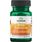 Swanson beta-carotene vitamin a 250 softgels front view bottle