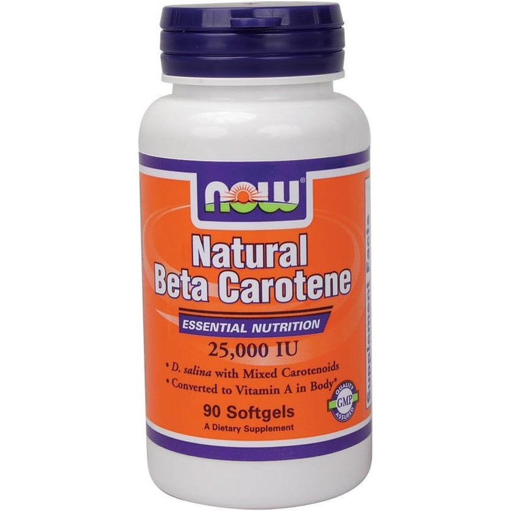 Now Foods Natural Beta Carotene 90 Softgels 2 Pack front view supplement bottle