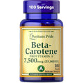 Puritan's Pride Beta Carotene Provitamin A front view supplement bottle