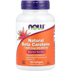 Now Foods Natural Beta Carotene 180 Softgels front view bottle container