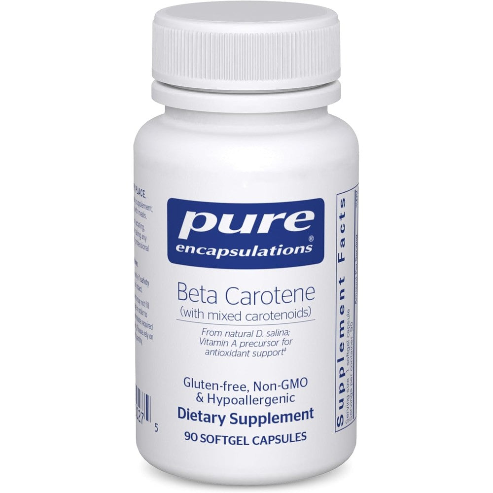 Pure Encapsulations Beta Carotene 90 softgels for antioxidant support and vitamin A