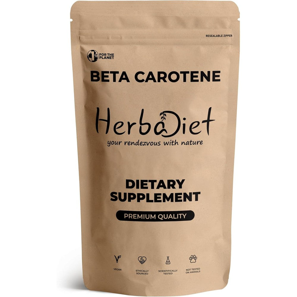 Herbadiet Beta Carotene 10 Percent Vitamin A Powder front view supplement