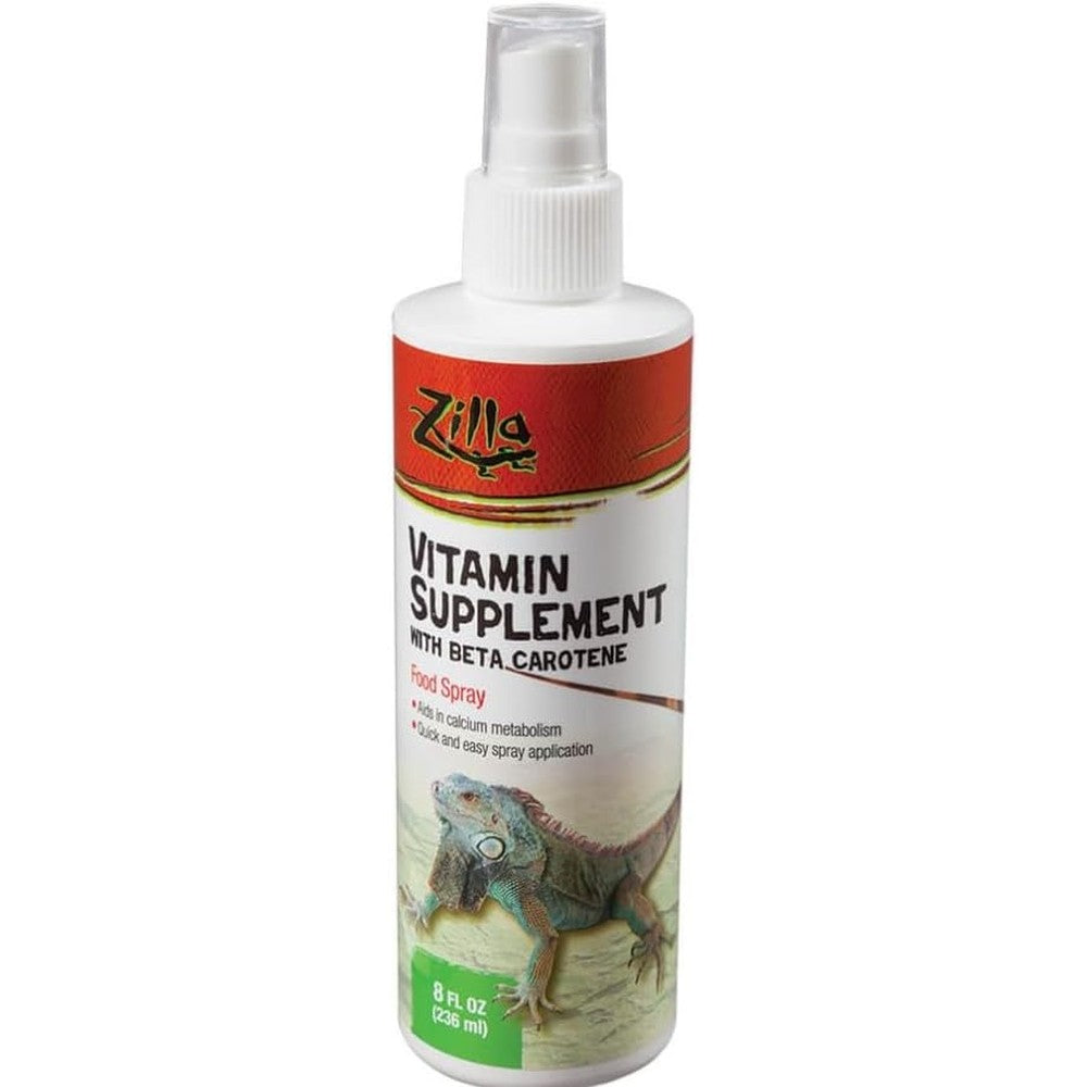 Zilla Vitamin Supplement with Beta Carotene two pack front view authentic USA import reptile multivitamin spray.