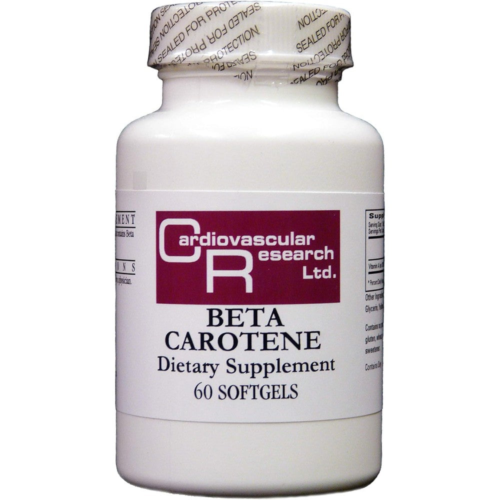 Ecological Formulas Cardiovascular Research Beta Carotene 60 softgels front view authentic USA supplement