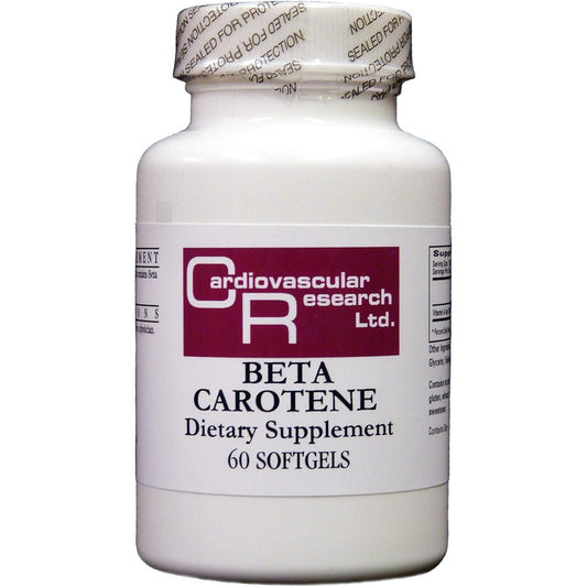 Ecological Formulas Cardiovascular Research Beta Carotene 60 softgels front view authentic USA supplement