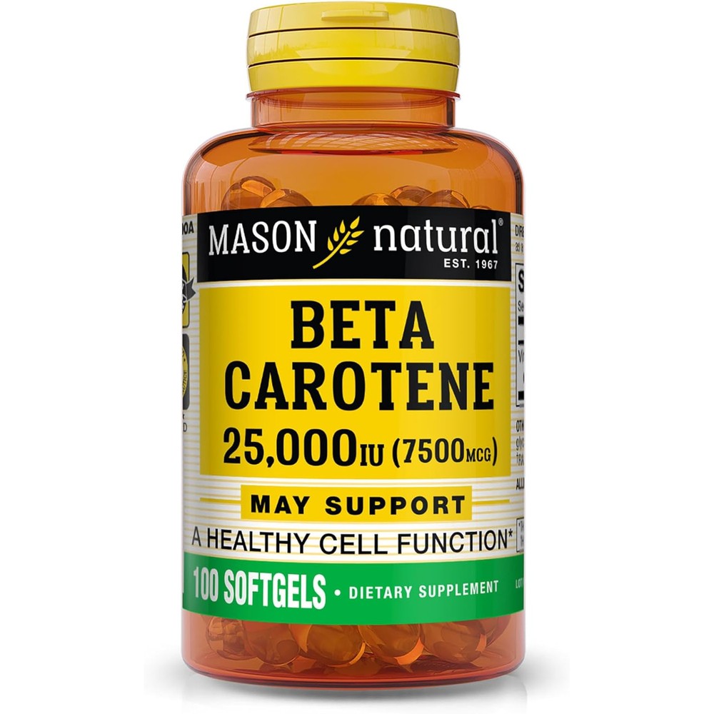 Mason Natural vitamin a beta carotene front view dietary supplement