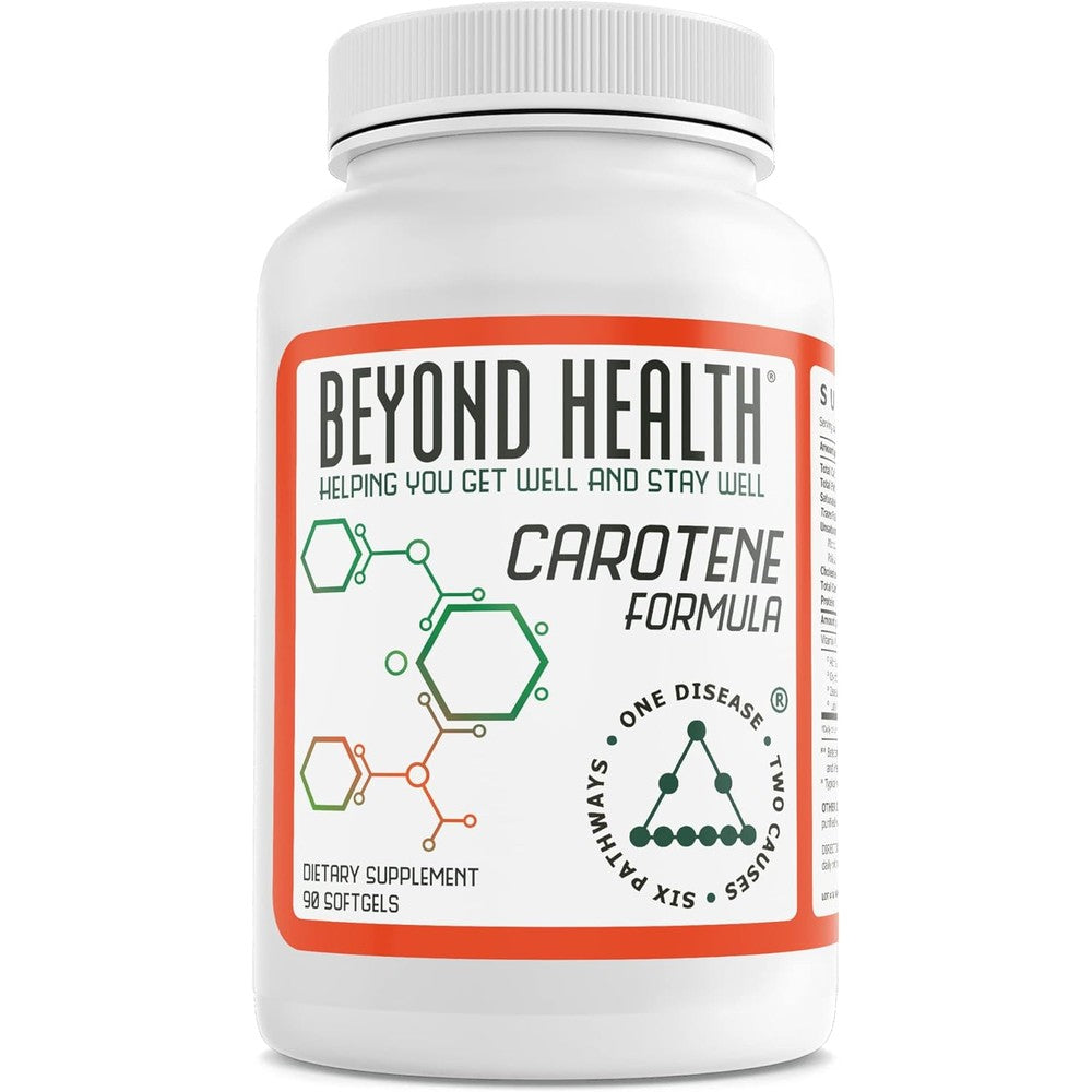 NOW Foods Beyond Health Carotene Formula 90 Softgels front view showing the packaging and cellular protection benefits.