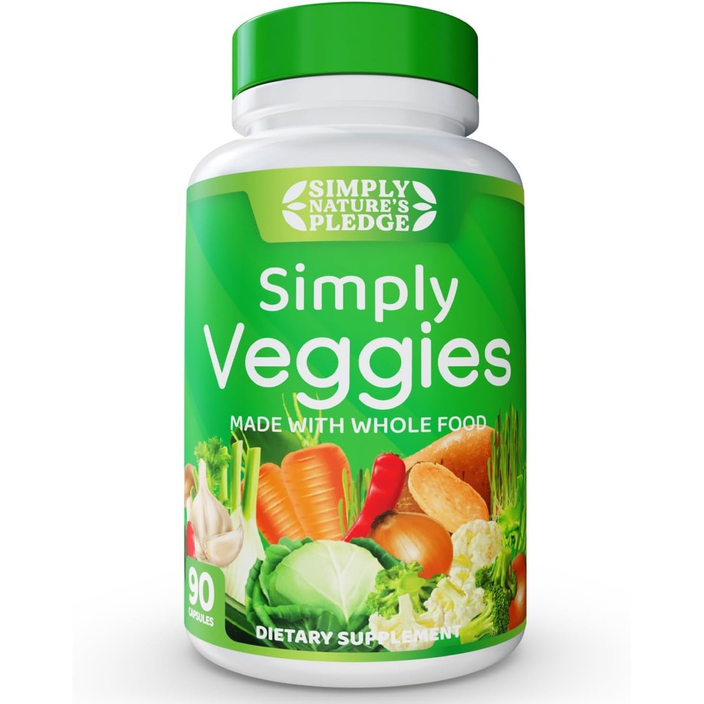 Simply Nature's Pledge Fruits and Veggies front view bottle showing nutritional facts.