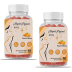 TAFUTY tanning gummies front bottle view showcasing peach mango flavor and 60 count size