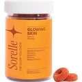 Sorelle Beauty glowing skin tanning gummies front view bottle