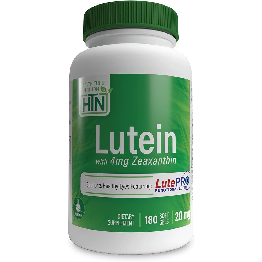 Health Thru Nutrition Lutein 20mg 180 Softgels front view