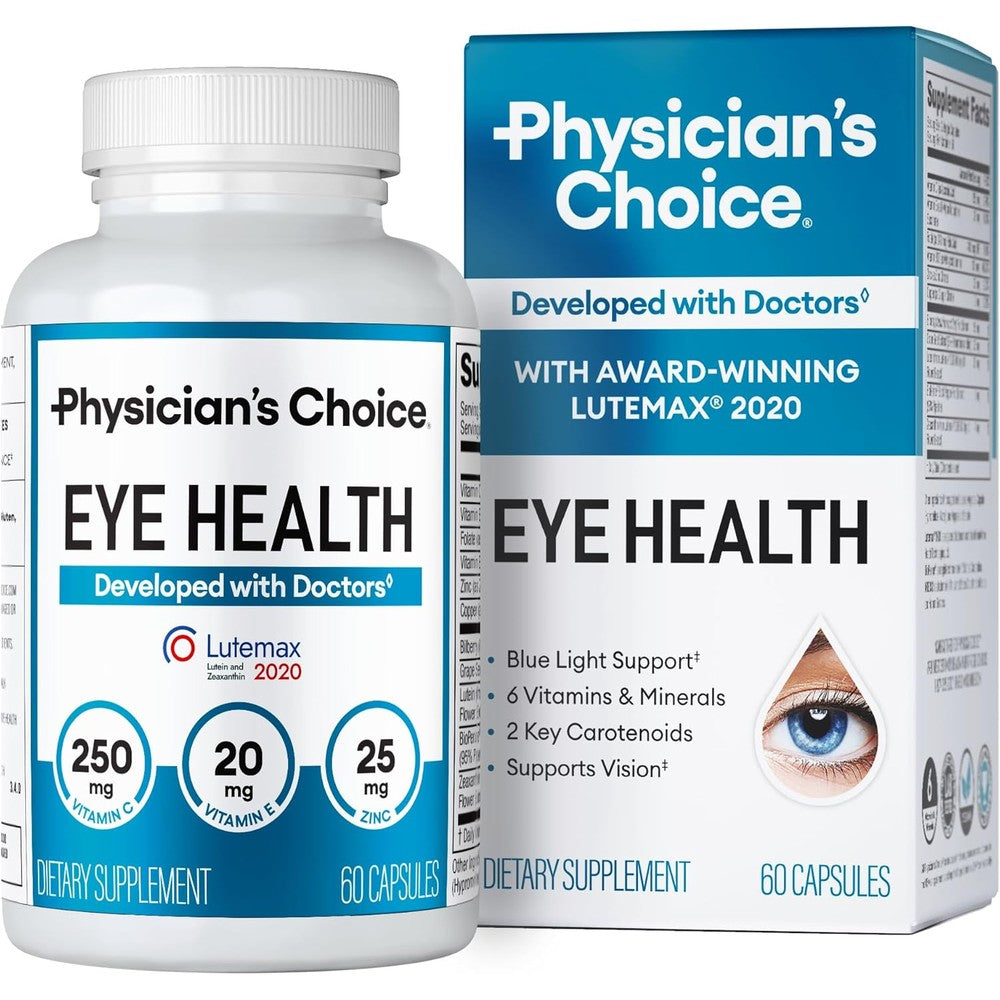 Physician's Choice Eye Health bottle front view with Lutein and Zeaxanthin