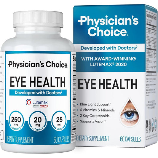 Physician's Choice Eye Health bottle front view with Lutein and Zeaxanthin