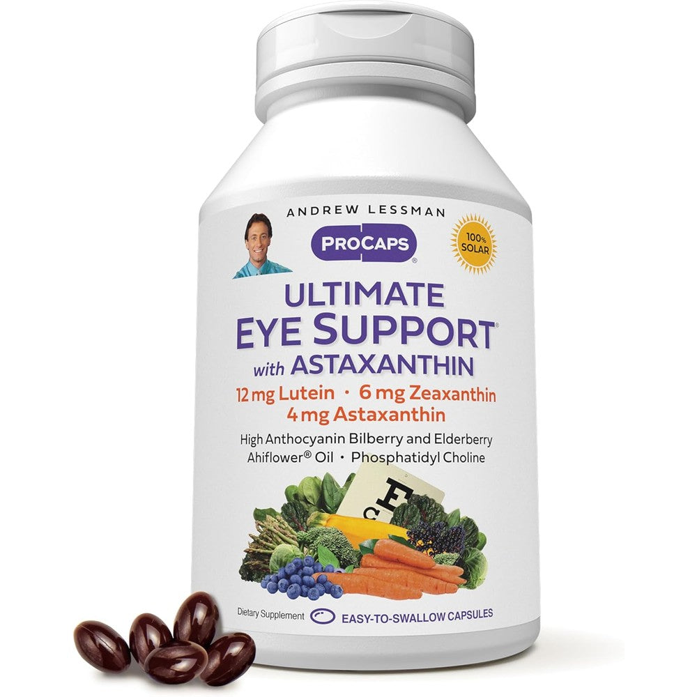 Andrew Lessman Ultimate Eye Support with Astaxanthin 180 softgels bottle front view