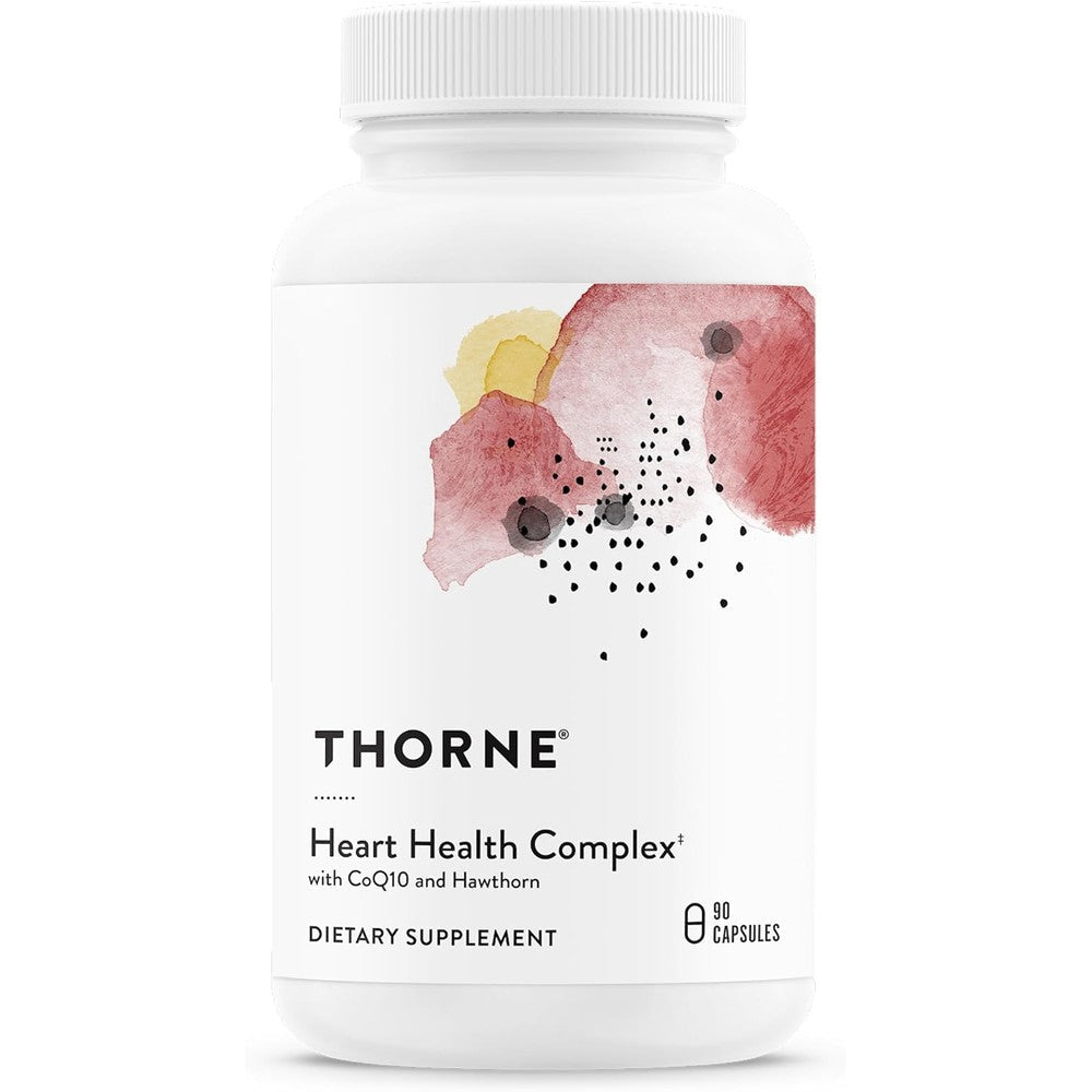 Thorne Heart Health Complex capsule bottle front view for premium cardiovascular support.