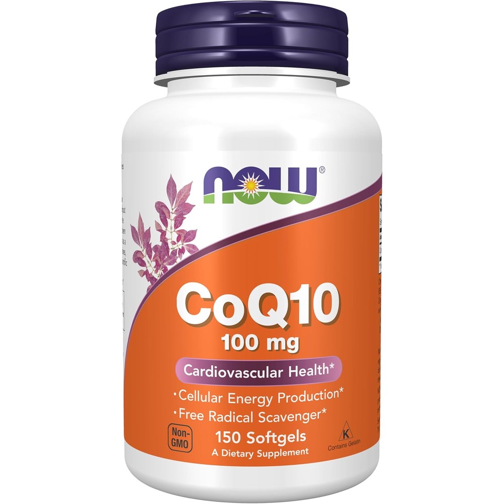 NOW Foods Coenzyme Q10 100 mg 150 softgels front bottle view