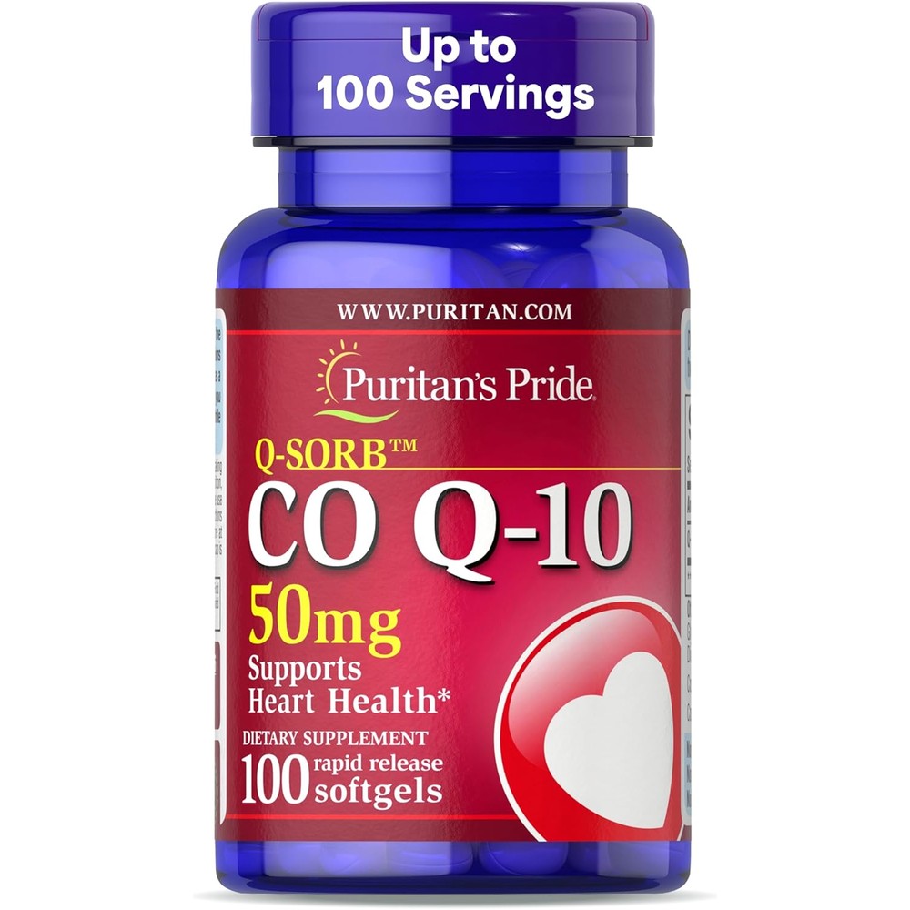 Puritan's Pride Coenzyme CoQ10 50mg front view bottle packaging