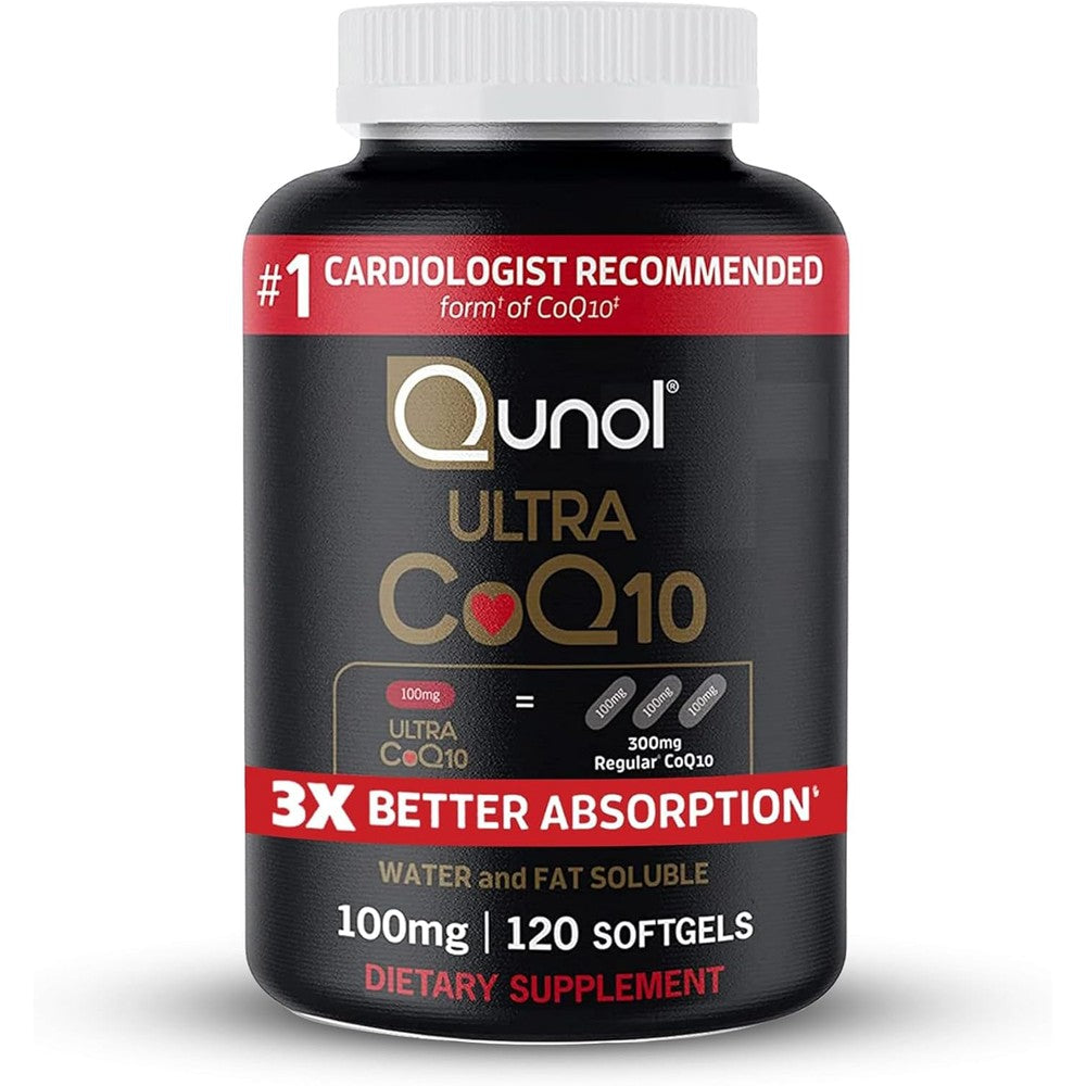 Qunol Ultra CoQ10 softgels front view bottle