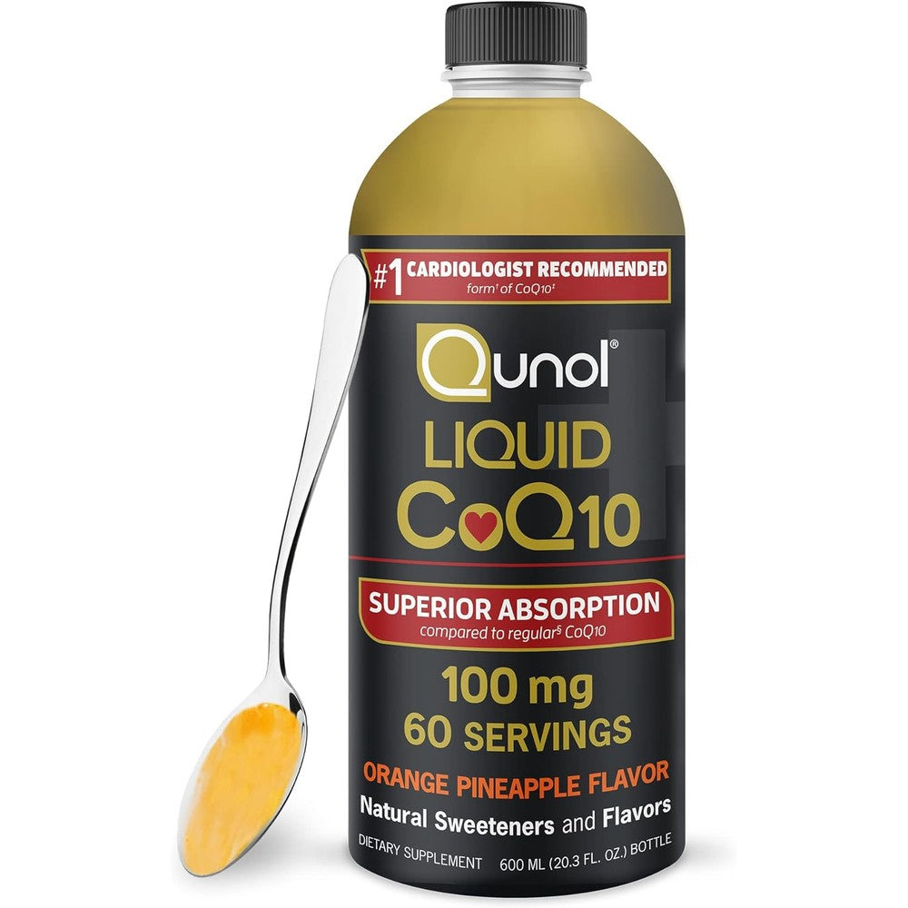 Qunol Liquid CoQ10 100mg bottle front view premium imported health supplement