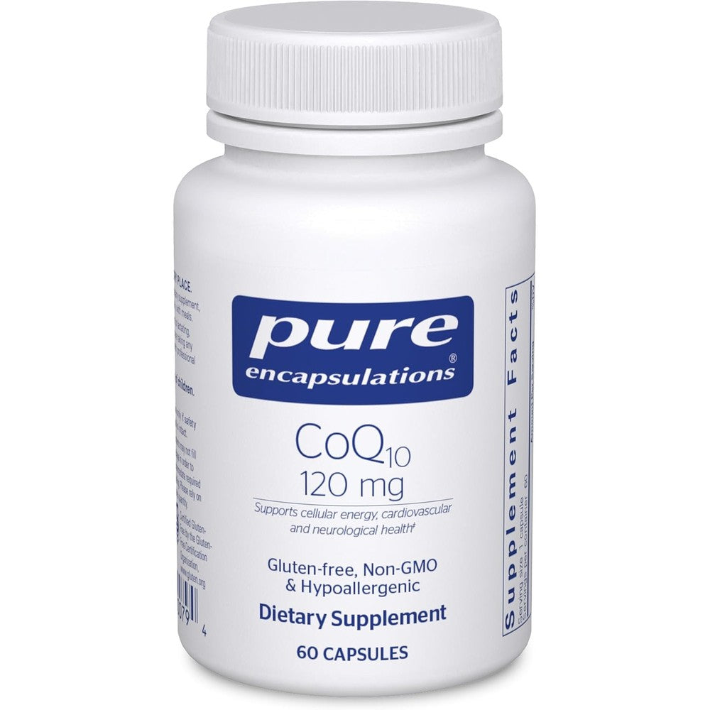Pure Encapsulations Coenzyme Q10 120 mg front view bottle packaging