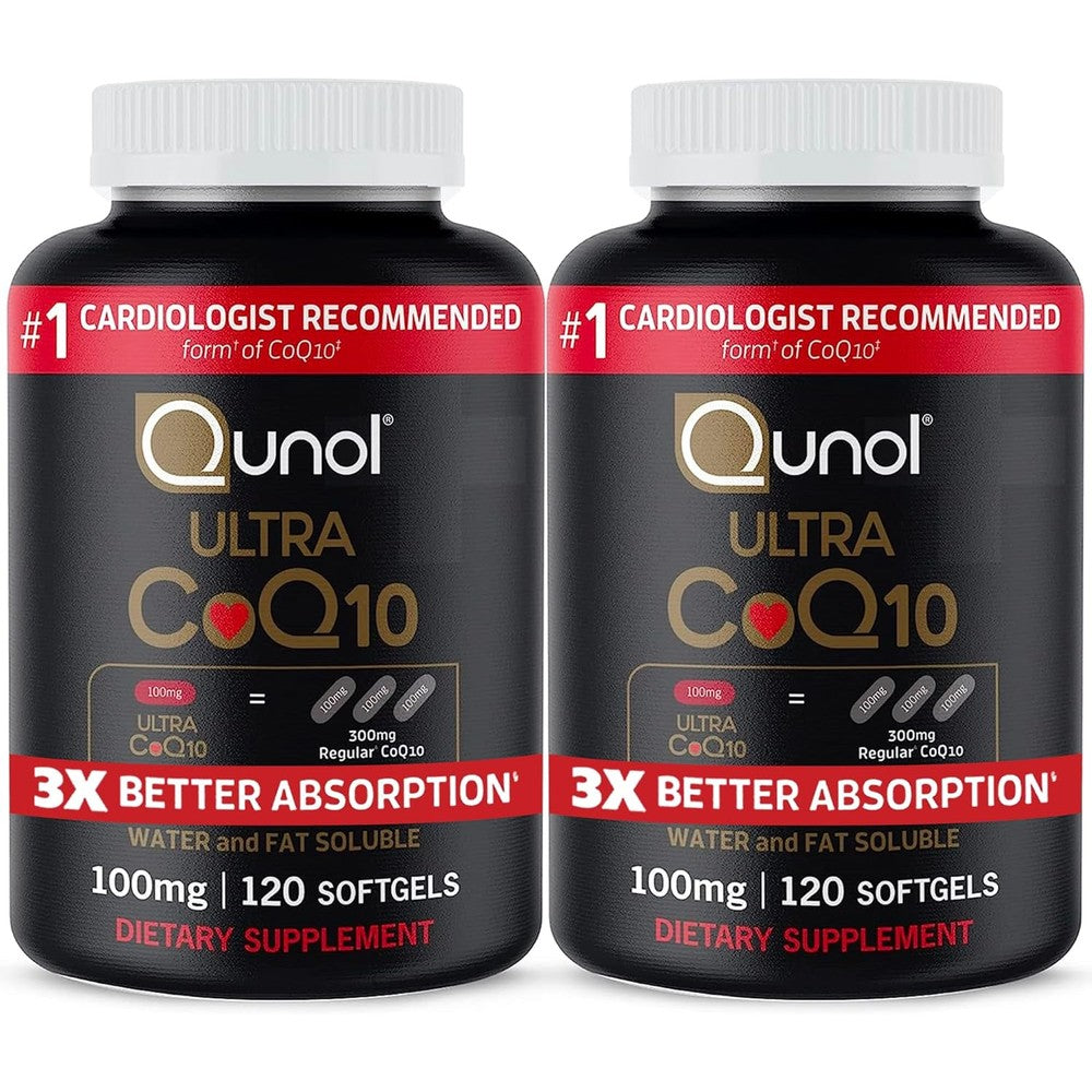 Qunol Ultra CoQ10 100mg front bottle view authentic heart health supplement