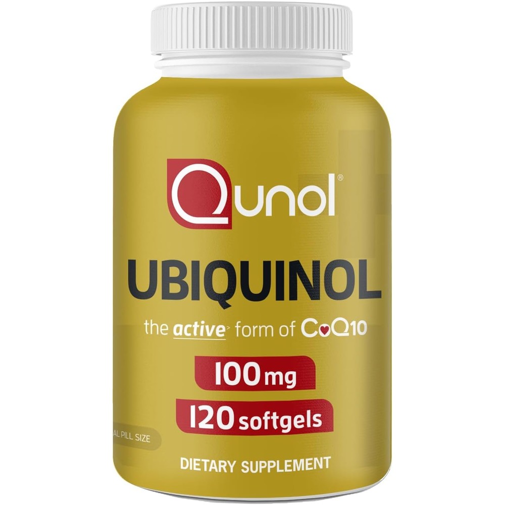 Qunol Ubiquinol 100mg softgels bottle front view supplement
