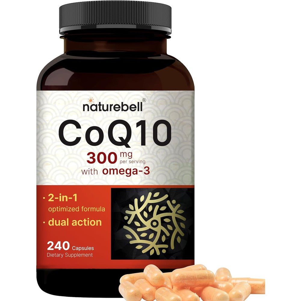 NatureBell Coenzyme Q10 300 Milligrams bottle front view authentic USA imported heart health supplement