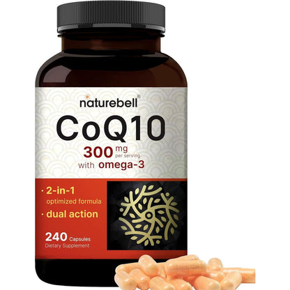 NatureBell Coenzyme Q10 300 Milligrams bottle front view authentic USA imported heart health supplement