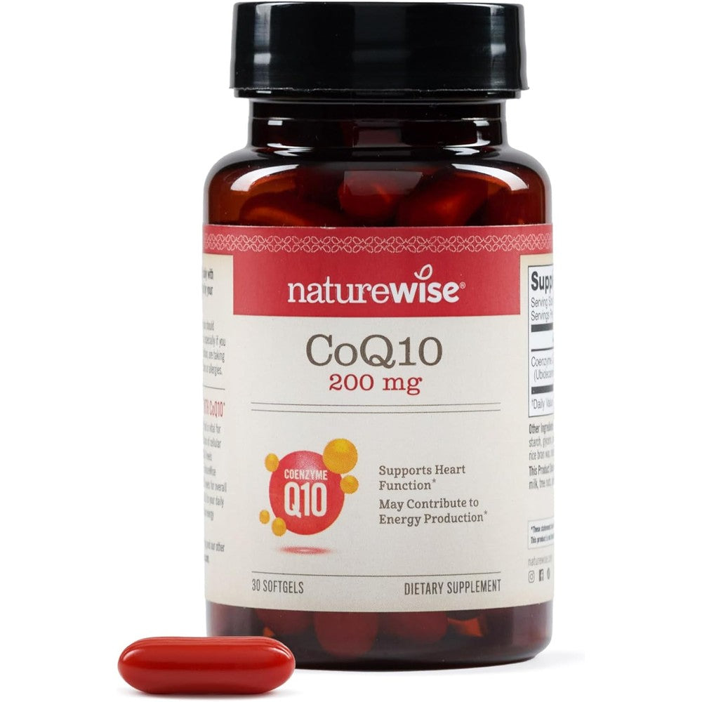 NatureWise CoQ10 200mg bottle front view premium heart health supplement