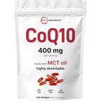 Micro Ingredients Coenzyme Q10 400mg 240 Softgels front view packaging