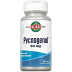 KAL Pycnogenol 50 Milligram tablets bottle front view displaying antioxidant supplement packaging
