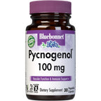 Bluebonnet Pycnogenol 100 mg vegetable capsules front view supplement bottle