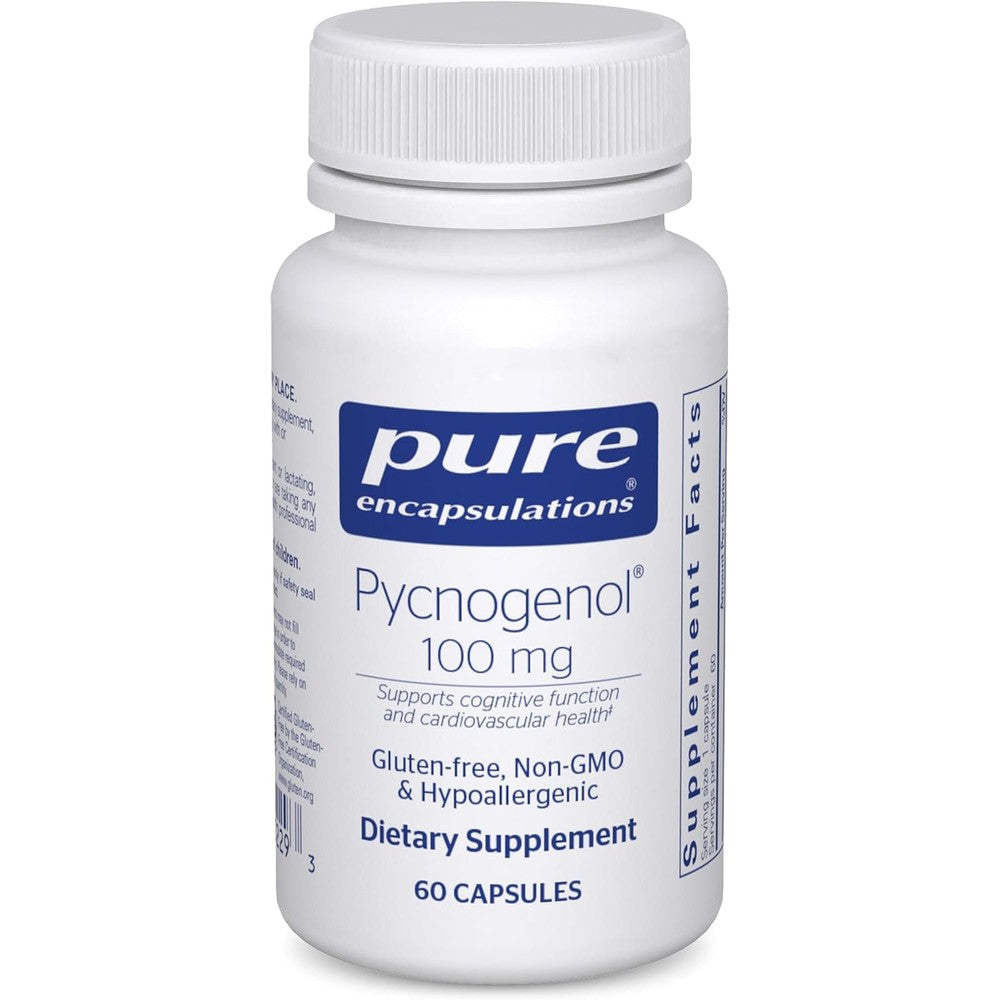 Pure Encapsulations Pycnogenol 100 mg 60 Capsules front view bottle supplement