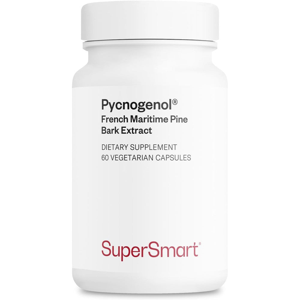 Supersmart Pycnogenol 200mg French Maritime Pine Bark Extract bottle front view