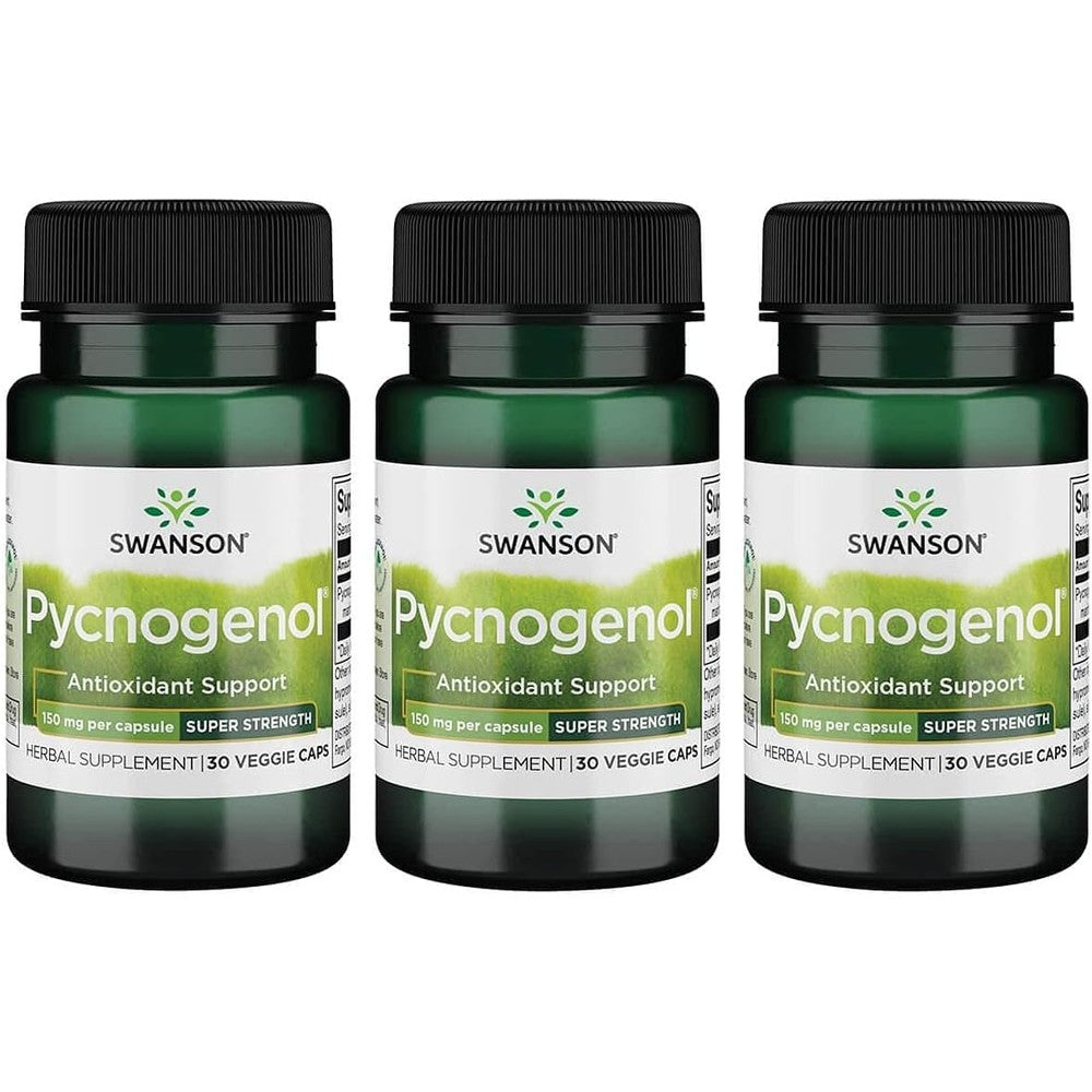 Swanson Ultra Pycnogenol Super Strength 150 mg 3 Pack front view of bottles for antioxidant defense