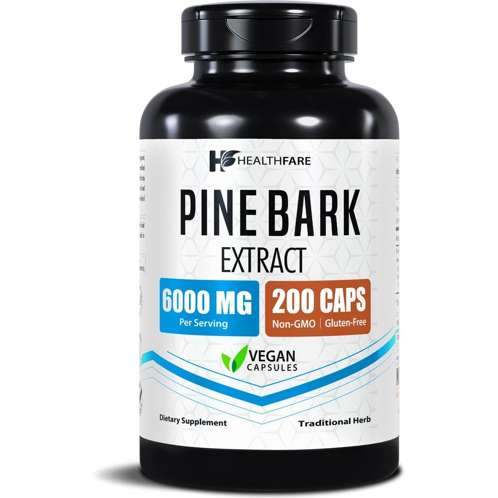 Healthfare French Maritime Pine Bark Extract front view bottle for premium antioxidant support