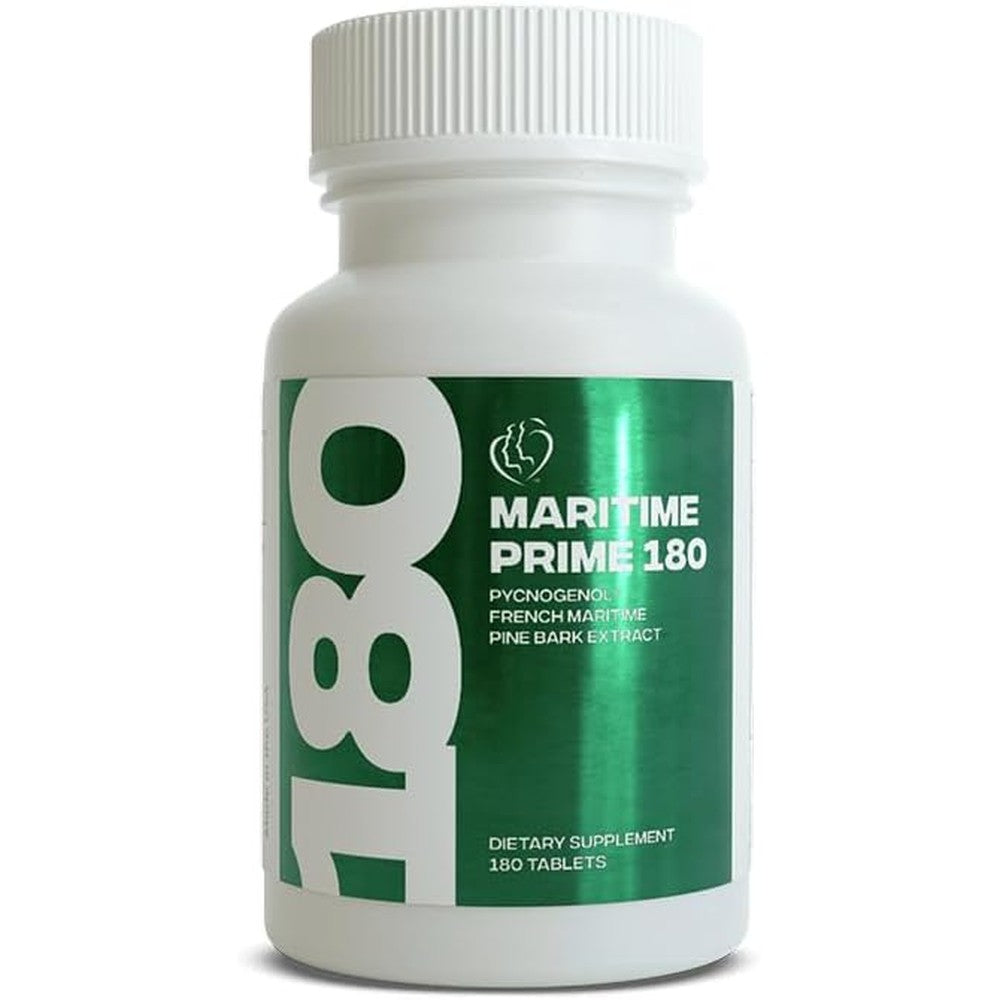 Kaire Maritime Prime 180 quick release Pycnogenol tablets front view bottle packaging